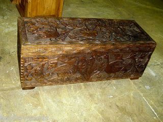   100% Solid wood treasure chest wood storage trunk 100% Hand Made