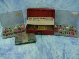 Lot of Grandpas Vintage Fishing Tackle Box Lure Hook Bass Pro Outdoor 