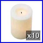 IVORY 4 MARBLE LOOK LED FLAMELESS CANDLES UNSCENTED