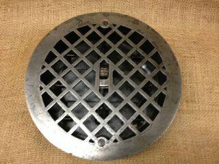 Victorian Cast Round Iron Heat Register Grate Vent with Louvers 