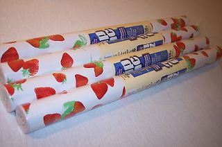 One Roll Strawberry CONTACT PAPER SHELF LINER STRAWBERRIES 13.75 SQ 
