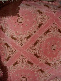 FLEECE fabric no sew blanket   Pink bandana horses