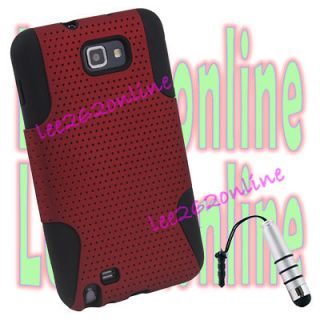   Silicone Case For Samsung i9220 Galaxy Note N7000 Red+stylus silver