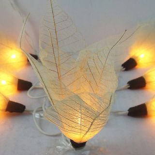 20 White Bodhi Leaves Flower Fairy Lights String Party Patio Home 