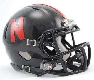  Cornhuskers Alternate Black NCAA Revolution Speed Mini Football Helmet