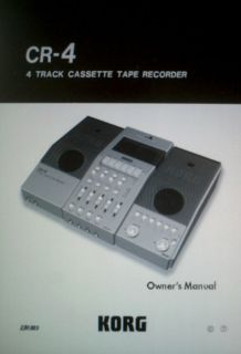 KORG CR 4 4 TRACK CASSETTE TAPE RECORDER OWNERS MANUAL BOOK BOUND IN 