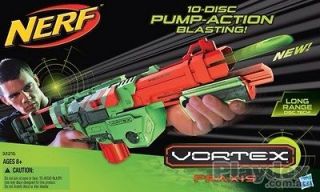 Nerf Vortex Praxis Pump Action Blasting Gun + 10 DISCS Toy NIB