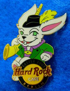   GERMANY ALPINE HORN EASTER WHITE RABBIT BUNNY 05 Hard Rock Cafe PIN