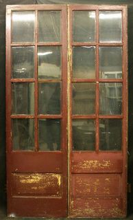   48x83 Antique French Entry Exterior Doors 16 Wavy Glass Lite Window