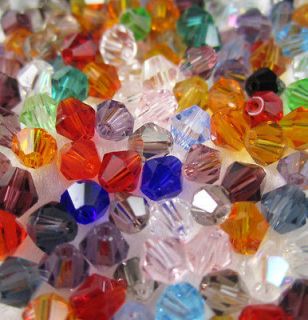 HOT   100pcs 4mm Glass Crystal #5301 Bicone beads U Pick 