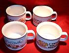 Set 2 Vintage Groovy Flowerchild Stoneware Soup Mugs