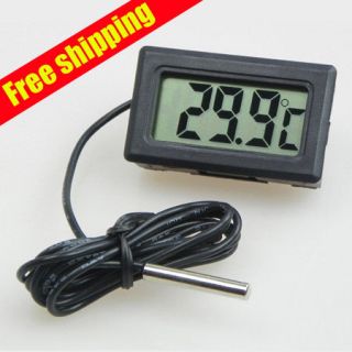 Digital LCD Probe Fridge Freezer Thermometer Thermograph for 