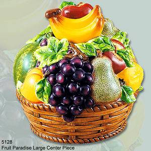 FRUIT paradise Ceramic Fruit Table Top Center Piece Canister Jar 3 D 