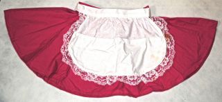 Handcrafted 50s Car Sock Hop Girl Waitress Skirt with Apron, 28 W x 
