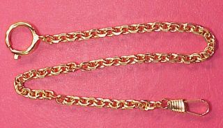 Vintage Fancy Dress Goldplated Mans PocketWatch Chain 12 inch Gift 