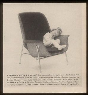 1958 George Nelson lounge chair photo Herman Miller ad