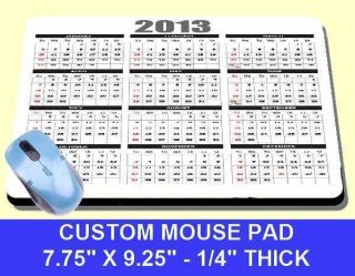 2013 useful CALENDAR ON A MOUSE PAD mat Decorative BRAND NEW handy 
