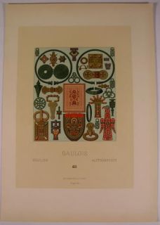 Gaulois Ancient France Jewelry Design 1888 Racinet antique folio color 