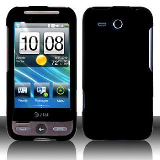 Black Rubberized Faceplate Hard Cover Phone Case for HTC Freestyle 