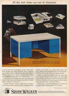1964 Shaw Walker Office Desk~Furniture Muskegon MI Ad