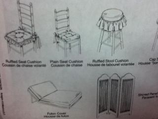   Home Sewing Pattern 9474 Chair Covers , Pads Futon Cover Seat Cushion