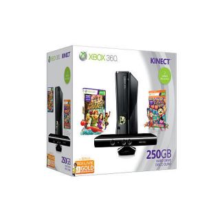 Microsoft Xbox 360 Slim 250GB Bundle with Kinect and Two Games