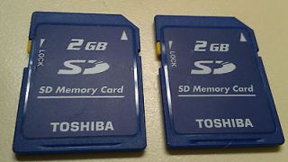 FIVE (5) 2GB Toshiba SD card Slightly USED 10gb