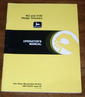 John Deere 162 213E Hedge Trimmers Operators Manual