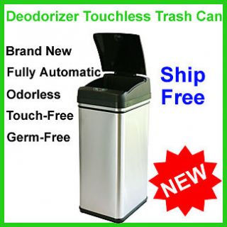   Deodorizer Automatic Sensor Touch Free 13 Gal.Trash Can NINE 1 STARS