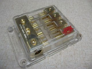 NEW – MTX GOLD Plated Fuse Block – 4 MAXI Blade Fuses – For Car 