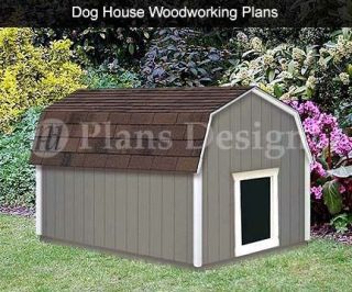 Large Dog House Plans Gambrel / Barn Roof Style 90304B, Pet Size up to 