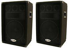 Pair Of Gemini GSM125012 Inch 400 Watt 3 Way DJ PA Speakers GSM 1250