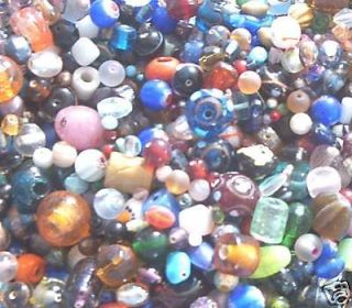 100 Mixed Assorted Bulk Glass Beads jewelry crafts USA Do it Yourself 