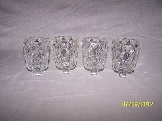   CLEAR HOBNAIL GLASS VINTAGE HOME INTERIOR VOTIVE CUP CANDLE HOLDERS