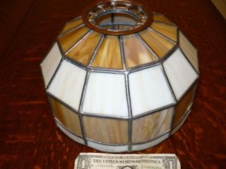 Vintage Slag Leaded Lead Glass Stained Glass Lamp Shade