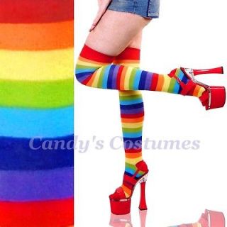   OVER THE KNEE Costume SOCKS Thigh High ROLLER DERBY Bright 5 8.5