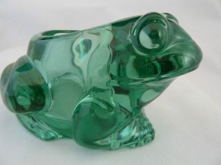 Fabulous Frog Green Indiana Glass Votive Tealight Candle Holder Toad