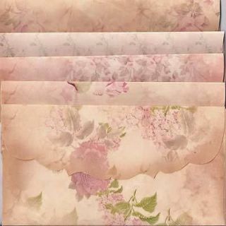Vintage inspired pastel flower fancy gift envelopes craft scrapbooking 