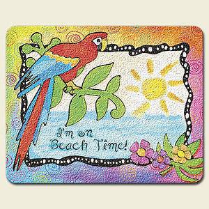 Tempered Glass Cutting Cheese Board 8x10 Paradise Tropical Beach Time 