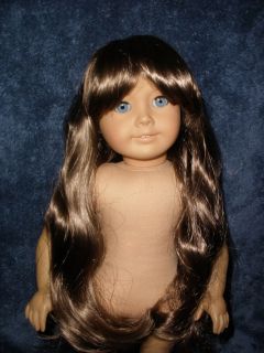   13 Doll Wig Long Brown Brunette Hair with Bangs, Fits American Girls