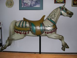 Antique Carousel Horse Carved by Fredrick Heyn & restored by Mary 