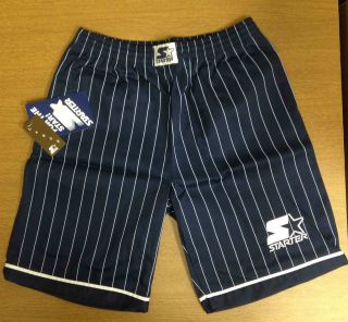 Vintage Deadstock Starter Blue Pinstripe Shorts Snapback Raiders Sox 