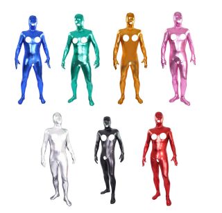   Unisex Lycra Spandex Zentai Body Suit Breast Crotch and Mouth Holes
