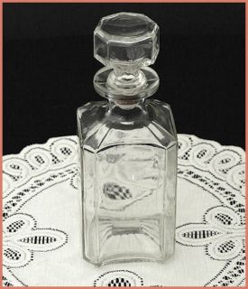 Vintage Clear Glass Whiskey Alcohol Decanter Bottle