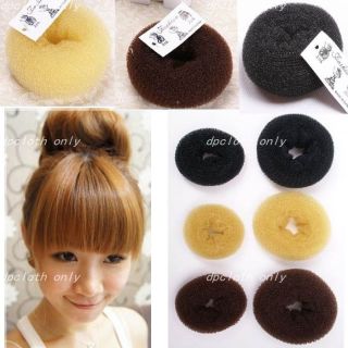 color 3 size★ Hair Bun Donut Ring Sponge Shaper Maker Builder 