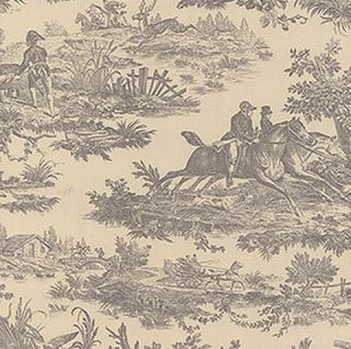 Olde English Equestrian Toile Wallpaper