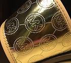 MICHAEL KORS Monogram Toe Ring Pale Gold METALLIC Leather Sandal flat 