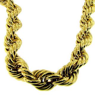   EDITION Mens 24” 20mm 24K gold DMC plated Rope Necklace chain run