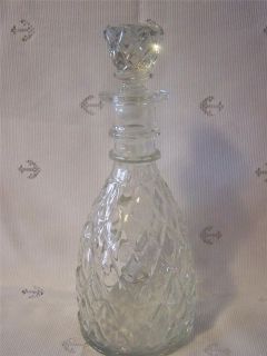 Vintage Liquor Barware Glass Decanter and Glasses Set