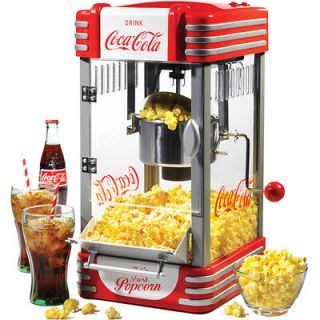 Coca Cola Popcorn Machine w/ Stainless Steel Kettle Popper Home Retro 